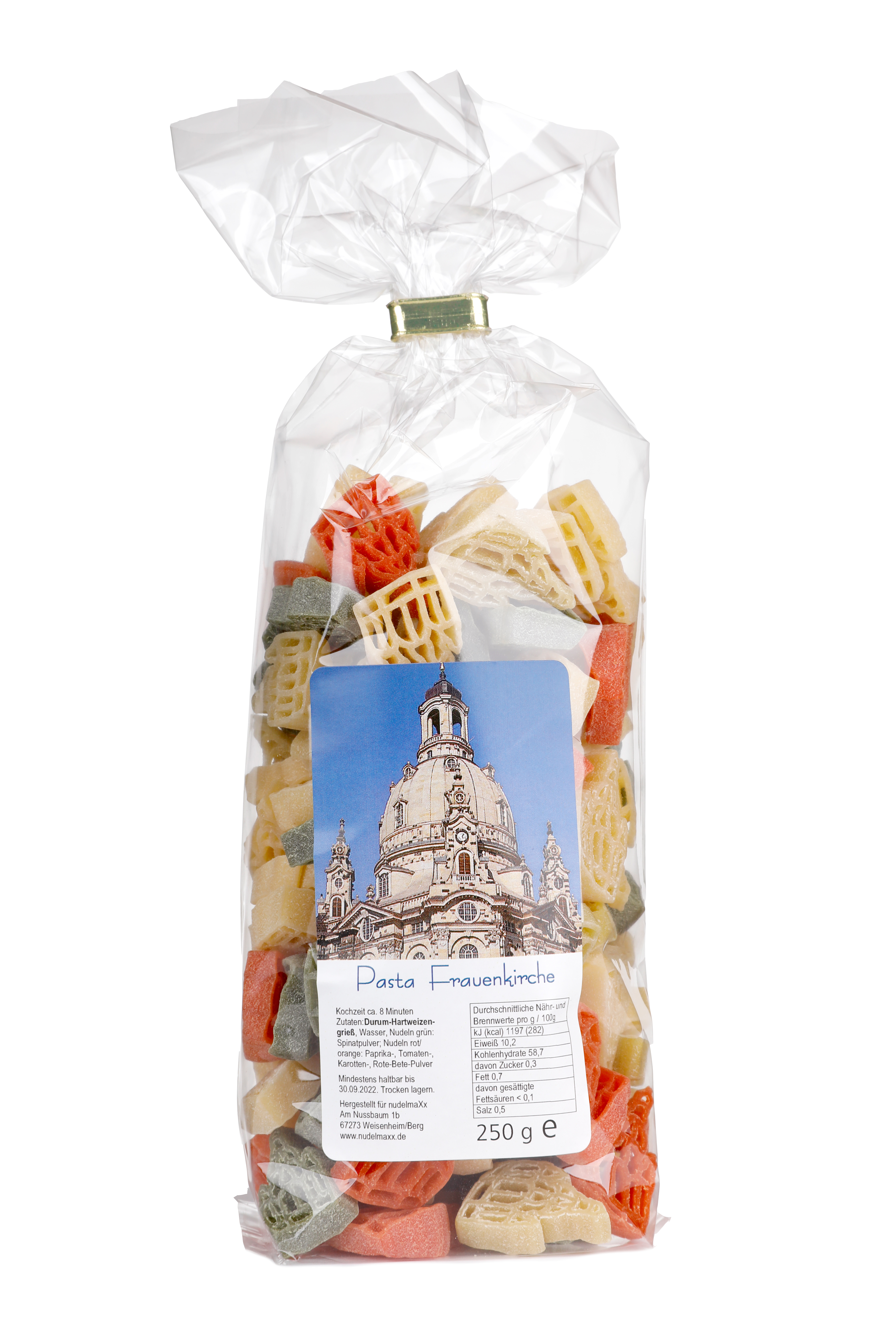 Tüte bunte Frauenkirche-Pasta von Nudelmaxx